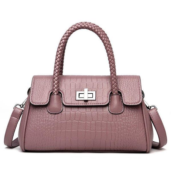 

evening bags 2021 arrivals women shoulder bag pu leather crocodile pattern woven handle design retro classic girl's handbag