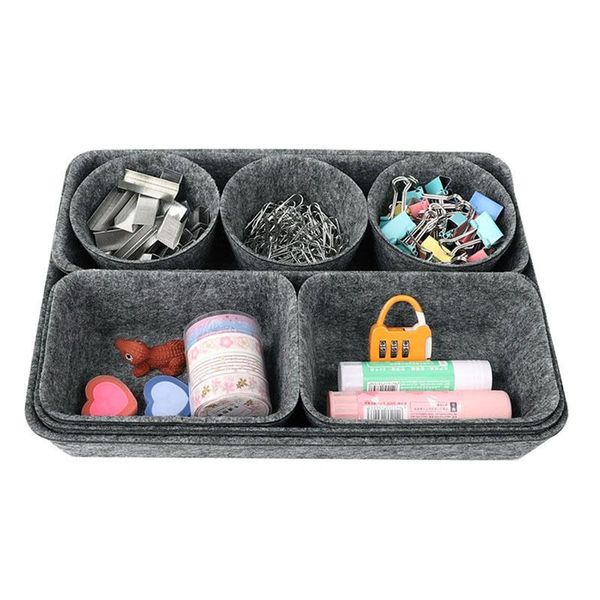 

storage drawers 8pc/set desk drawer organizer felt deskorganization box home office tools holder pot trays