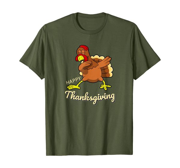 

funny happy thanksgiving dabbing turkey dab t-shirt, White;black