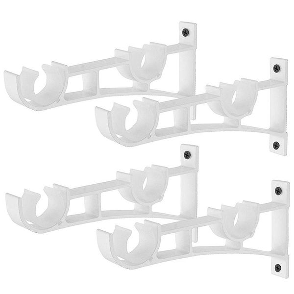 

other home decor double curtain rod holders set, brackets, tap right into window frame hang brackets for b