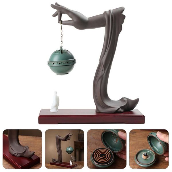 

fragrance lamps creative incense burner ceramic coil home delicate censer decor