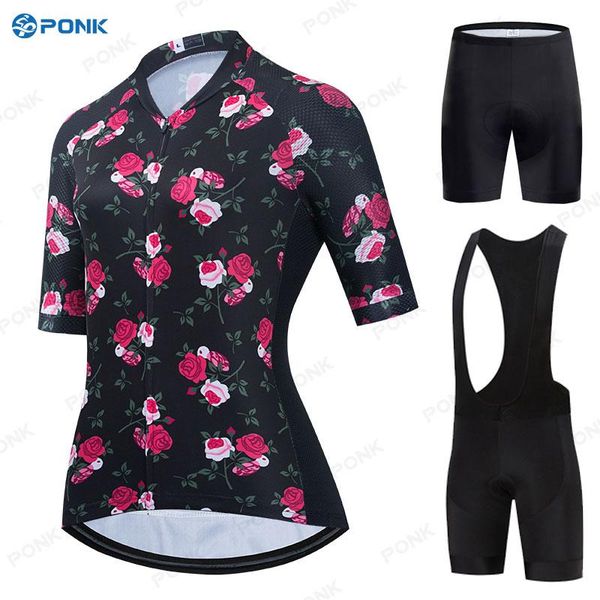 

racing sets 2021 women cycling set mtb bike clothing female bicycle clothes ropa ciclismo short sleeve road jerseys bib shorts pants, Black;blue
