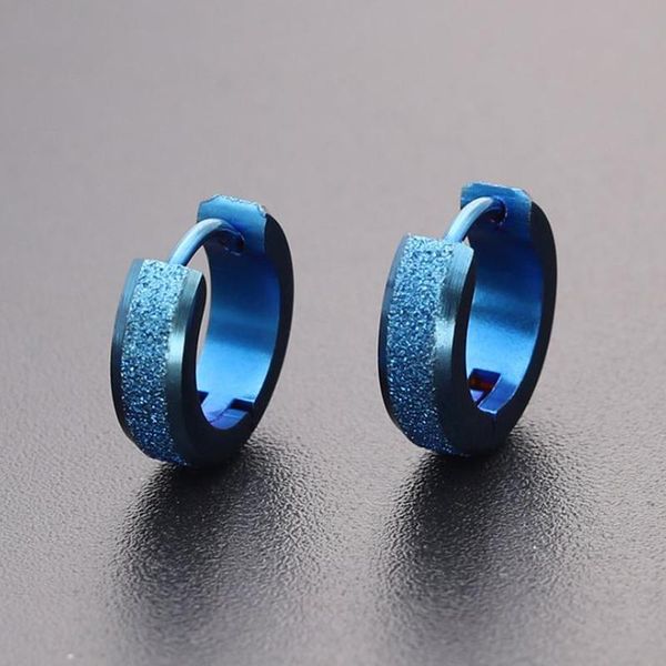 

pair stainless steel simple earrings for women men round circle hoops ear bone buckle hoop stud, Golden;silver