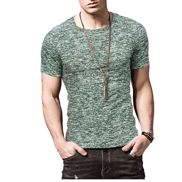 

men short-sleeved t-shirt summer personality slim fitness solid color sports quick-drying clothes outdoor pullover tee, White;black