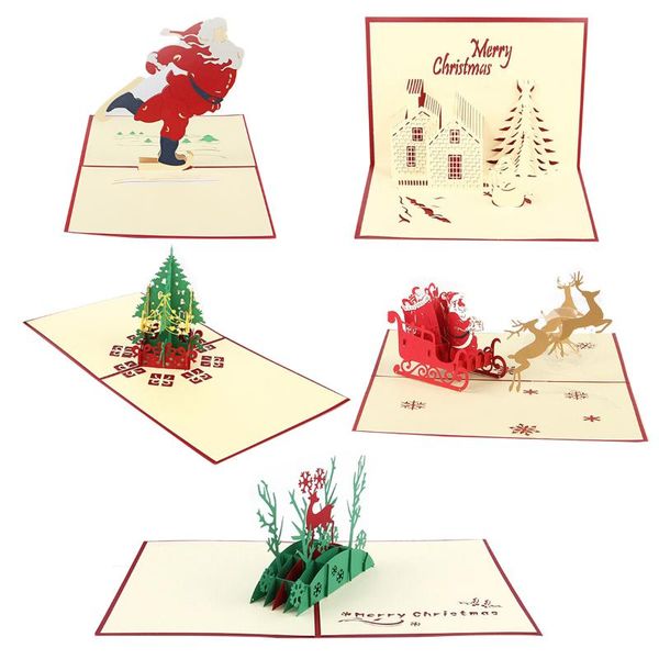 

greeting cards 5pcs christmas for holiday cut with envelope