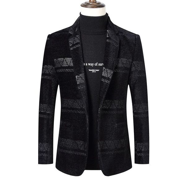 

men's wool & blends autumn winter short woolen coat merino men korean mink imitation jacket trendy heavy clothes mens overcoat plus siz, Black