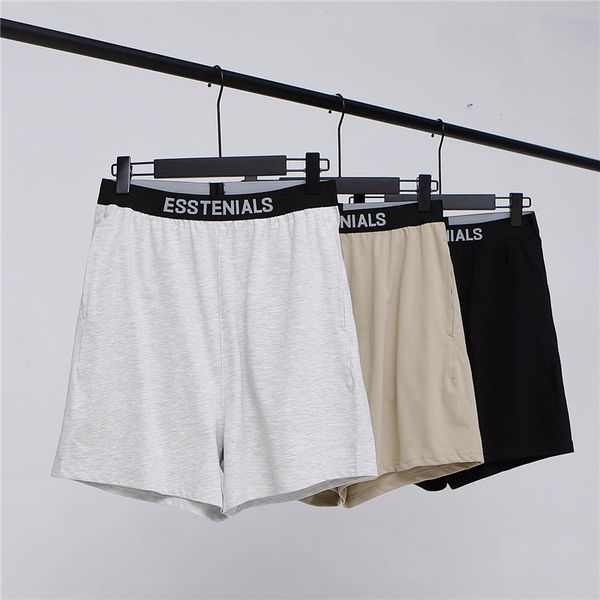 

2021 summer new feel of god double line essentials thin casual men's and women's home shorts, White;black