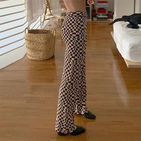 

plaid print fashion y2k womens capris wide leg 2000s aesthetic joggers high waist trousers harajuku elegant pant, Black;white