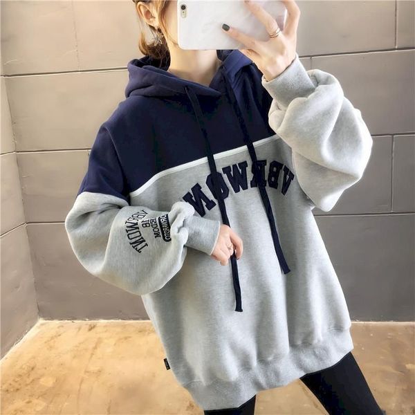 

women's hoodies & sweatshirts spring autumn hoodies female new loose cotton korean velvet version with hoodie jacket plus size jap, Black