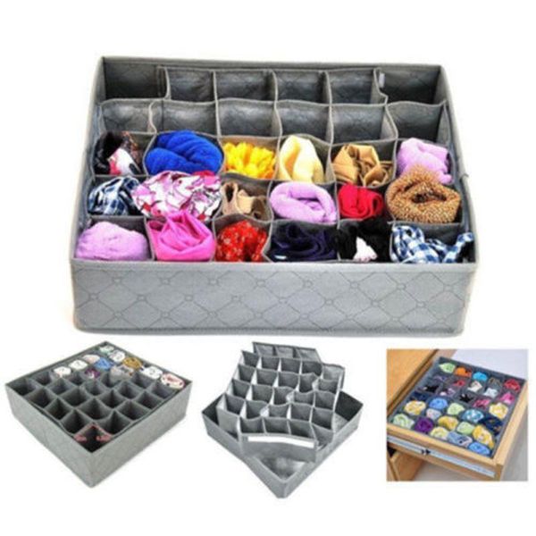 

storage boxes & bins foldable household box 30 cells bamboo charcoal lingerie panties socks organizer