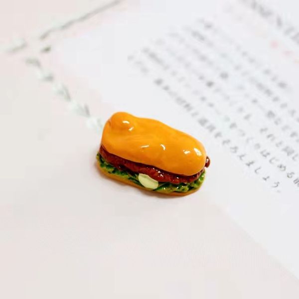 

10pcs cute mini resin hamburger sandwich charms pendants patch for diy earrings key chains fashion jewelry making p111, Bronze;silver