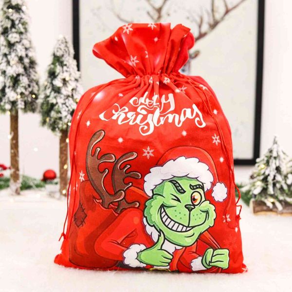 

christmas thief bag green hair monster candy bag children's gift products
