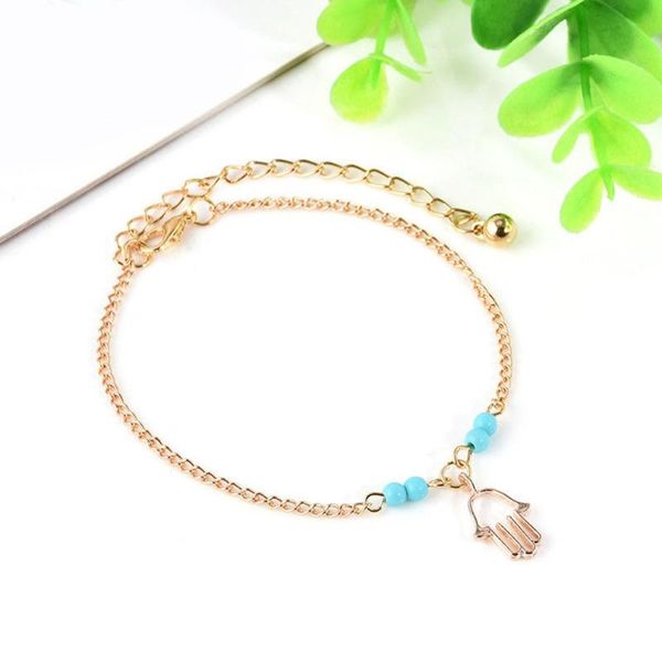 

pendant necklaces fashion barefoot beach turquoises anklets women lovely fatima hand pendants ankle bracelets foot jewelry, Silver