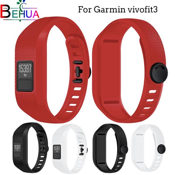 

watch bands strap for garmin vivofit 3 soft silicone watchband sport bracelet wrist replacement personalized wristband, Black;brown