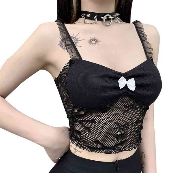

black crop womens gothic clothes summer strapless tube camisole goth aesthetic lace bralette tank women 210705, White