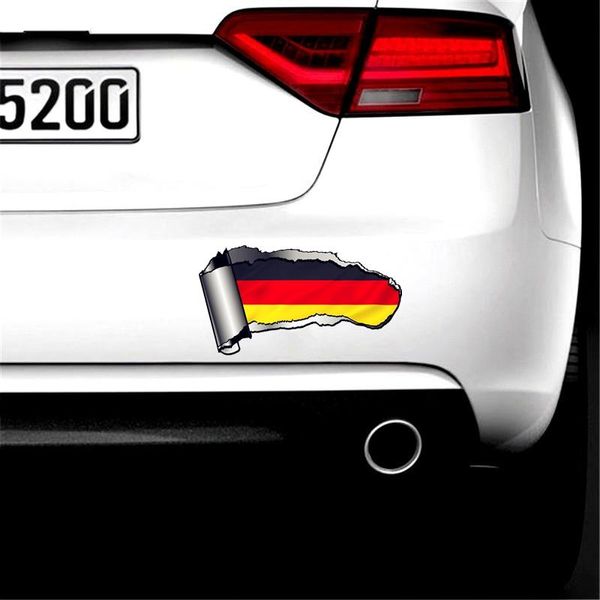 Duvar Çıkartmaları Üç Ratuz FTC-858 Yırtık Açık Gash Yırtık Metal Tasarım Almanya Alman Ulusal Bayrak Dış Araba Sticker Dekor