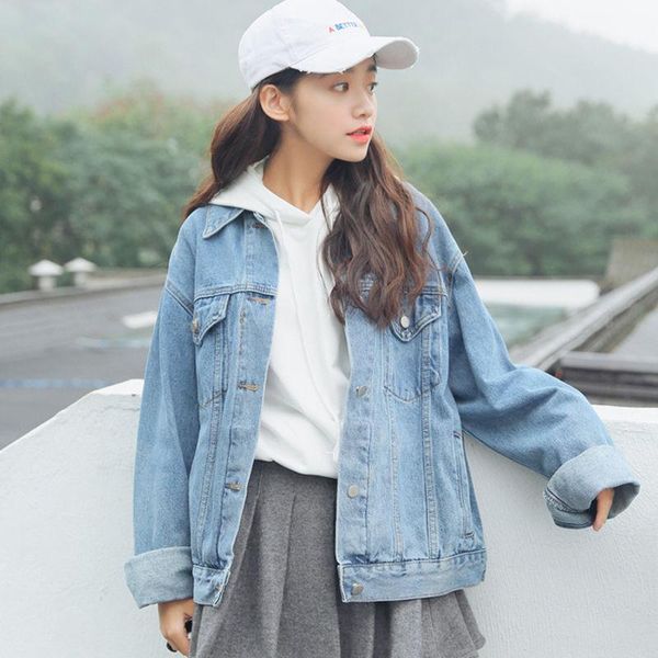 

women's jackets korean denim jacket women loose retro aal-match short spring and autumn, Black;brown