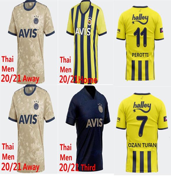 

fans version fenerbahce sk 2021 futbol jerseys home away third 20/21 thiam pelkas mesut ozan tufan perotti samatta soccer uniforms shirt, Black;yellow