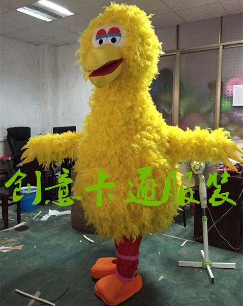 

mascot costumes yellow feather sponge body big bird mascot costume cartoon mascot costume for stage performance, Black;red