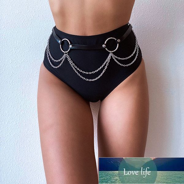 

leather body harness chain belt women straps girls rave waist belly jewelry fashion accessory factory price expert design quality latest sty, Silver