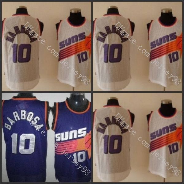 

phoenix suns men #10 barbosa retro basketball jersey, Black