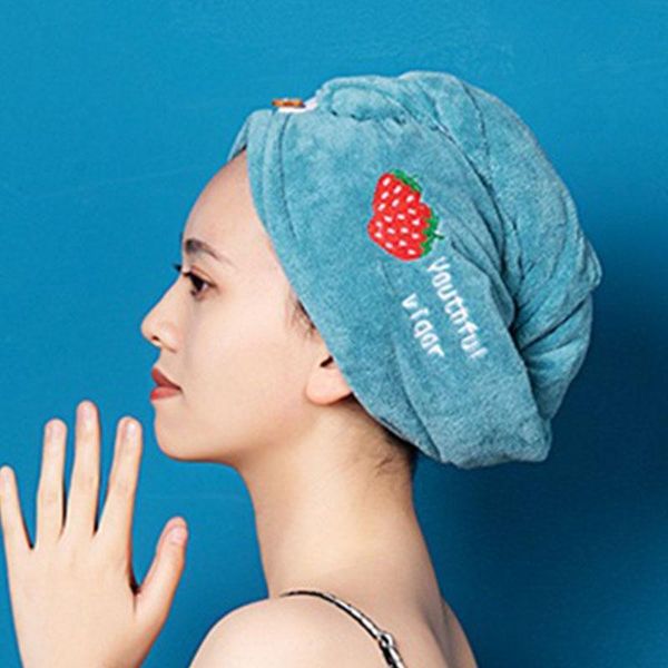 

towel women microfiber hair coral velvet embroidered bath towels adults home terry drying cap bathroom supply