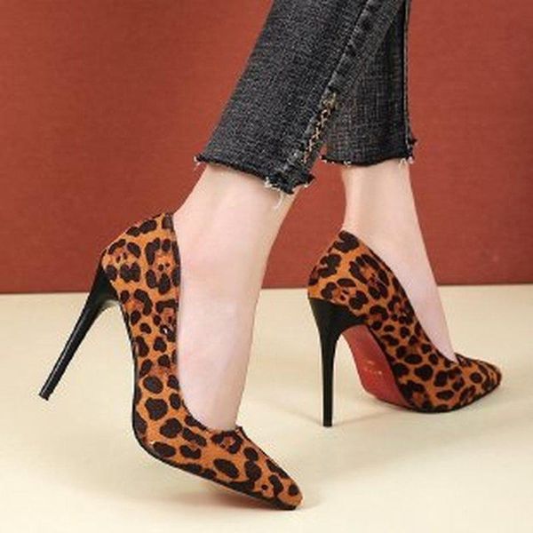 

dress shoes 2021 fashion spring autumn women high heels ladies pumps female party footwear stiletto leopard beige sell, Black