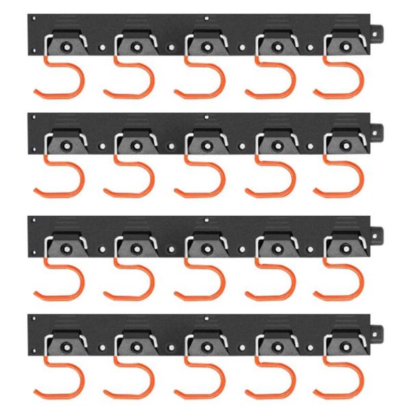 

hooks & rails 4pcs 16 inch garage adjustable storage holder wall mounted mop garden tool organizer rack bathroom hanger