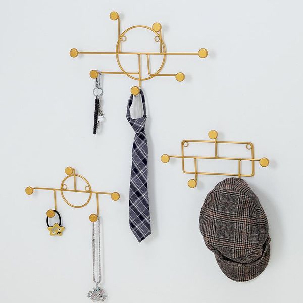 

nordic creative metal decorative hook simple geometric wall decoration crafts home bedroom porch multifunctional door back hooks & rails