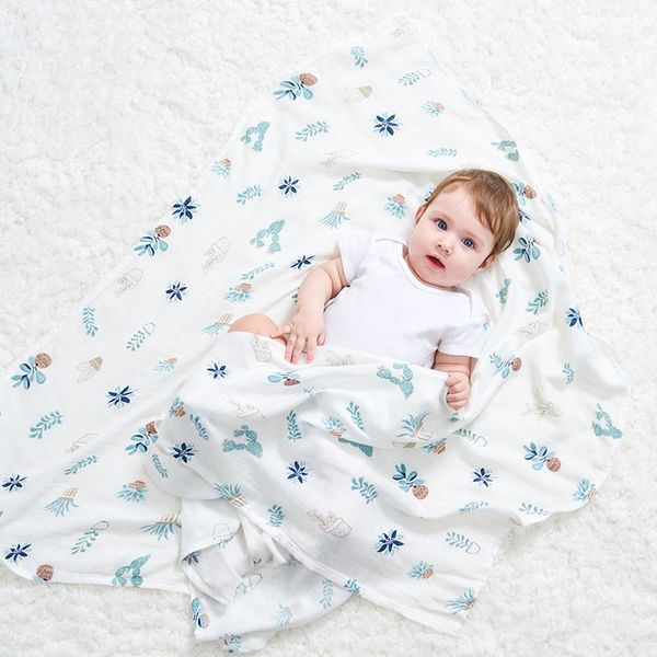 

multi-functional bamboo towel for newborn baby cartoon print swaddle receving blanket children bath towel quilt cover 130*110cm