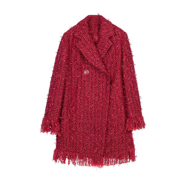 

women's jackets winter season loose women long coats in the tweed coat, Black;brown