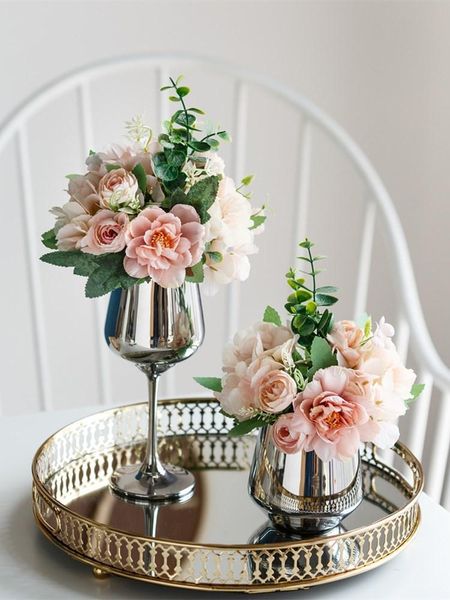 

decorative flowers & wreaths 30cm rose pink artificial silk living room home wedding decoration indoor autumn orchid bouquet fake flower hig