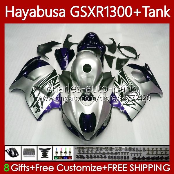 Hayabusa-Körper für Suzuki GSXR 1300CC GSX R1300 1300 CC 1996-2007 74NO.182 GSX-R1300 GSXR-1300 2002 2003 2004 2005 2006 2007 GSXR1300 Silver Blue 96 98 99 00 01 Favorit