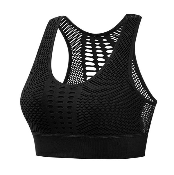 

women sports bra mesh breathable push up fitness underwear seamless running yoga workout gym outfit