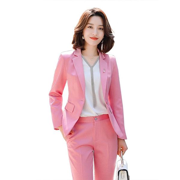

women's suits & blazers womens set 2 pieces korean version fall and winter fashion temperament british-style work clothes business suit, White;black
