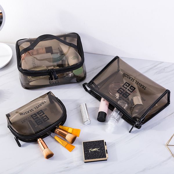 

cosmetic bag transparent small portable large capacity travel storage