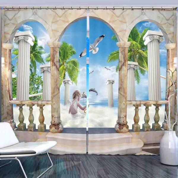 

curtain & drapes custom luxury curtains for living room roman column angel scenery blackout decorative window