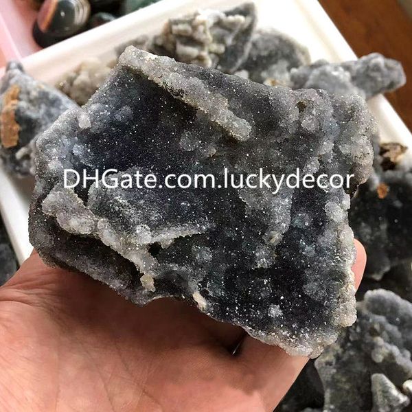 Natürliche raue Sphalerit-Quarzkristall-Cluster-Mineralien-Exemplar-Kunsthandwerke. Erstaunliche und seltene Irreuglar-Rohdruse-Geodenfelsen, Edelstein-Mine, Erz-Display zum Sammeln