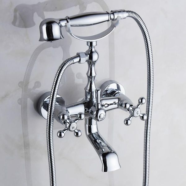 

vidric bathtub faucet brass chrome silver wall mounted rain shower round handheld 2 handle luxury bathroom mixer tap s sets