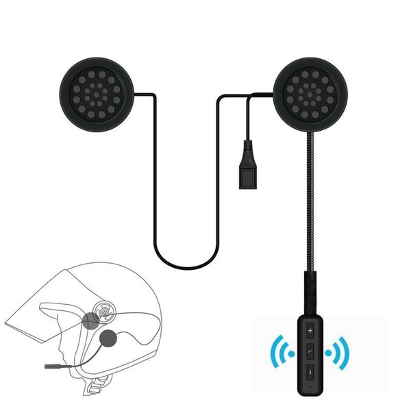 Bluetooth 5.0 Helm-Headset Kopfhörer 3D Stereo Anti-Interferenz