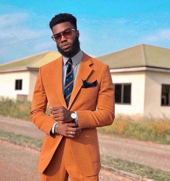 

men's suits & blazers (jacket+pants)orange 2 piece single breasted groom tuexdos for wedding formal prom suit party evening blazer cust, White;black
