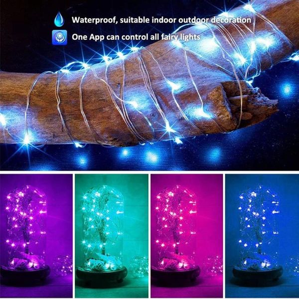 

strings fairy lights usb bluetooth copper wire led string light garland bedroom for home wedding year decoration christmas