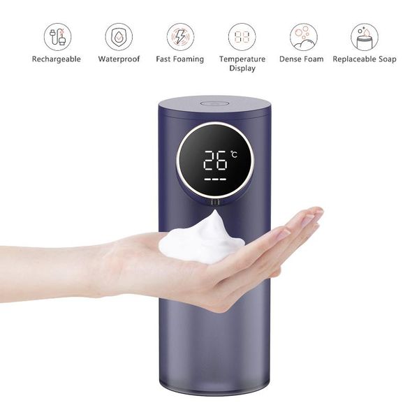 

liquid soap dispenser automatic infrared foam touchless 320ml temperature display hand sanitizer washing machine