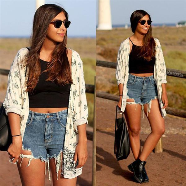 

women's trench coats autumn coat women elephant printed half sleeve kimono cardigan blouse cover up arrival jaqueta, Tan;black