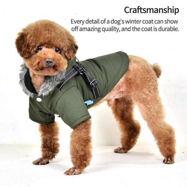 

cat costumes dog clothes winter warm pet jacket coat puppy clothing for small medium dogs with harness black s-2xl