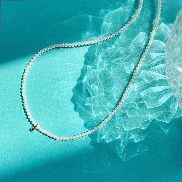 Anhänger Halsketten Mini Perle Perlen Kragen Halskette mit vergoldeten Waterdrop Shell Stein Frauen Party Geschenk Schmuck