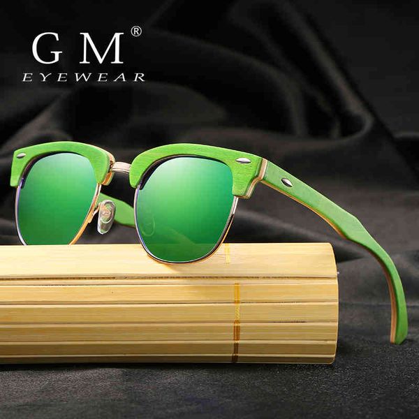 

designer sunglasses gm handmade polarized mirror lens popular brand design skateboard half wooden s034, White;black