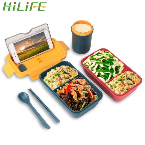 

dinnerware sets hilife wheat straw material microwave storage lunch box 1100ml eco-friendly container