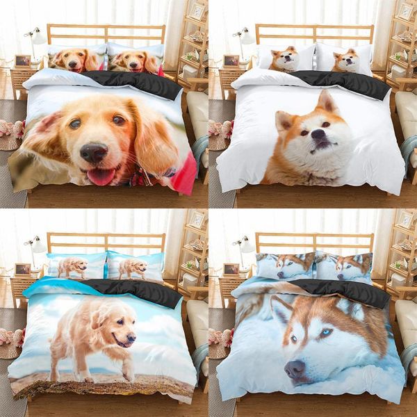 

dog bedding set luxury duvet cover  king size lovely dogs home textiles quilt bedspreads sets