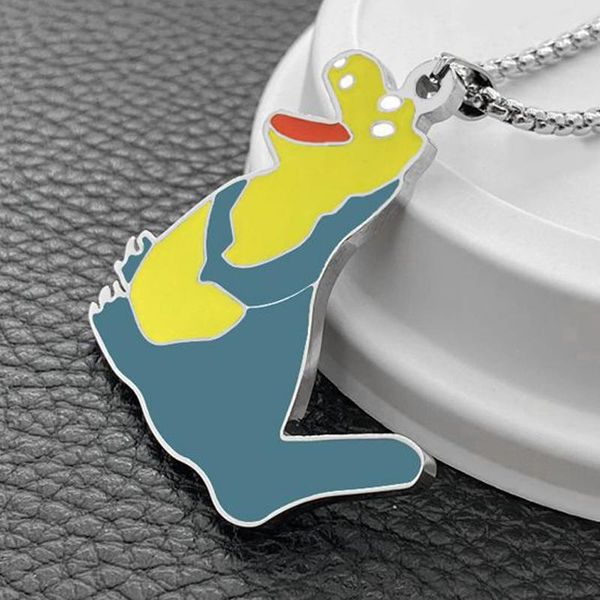 

little necklace men punk dinosaur stainless steel chain pendant statement long choker womens jewelry accessory necklaces, Silver